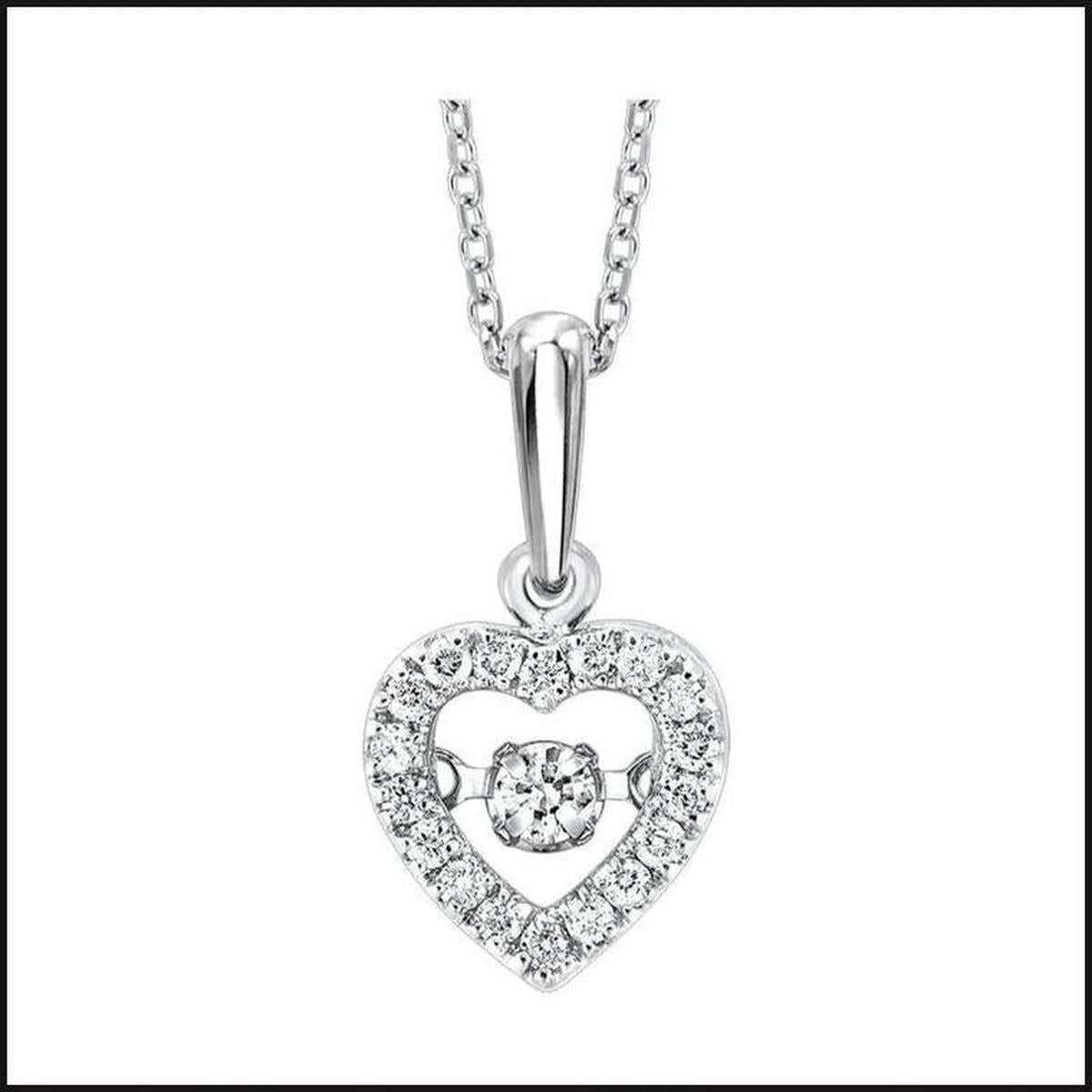 10K White Gold 1/5 ctw Diamond Heart Pendant-necklace-That Guy's Secret