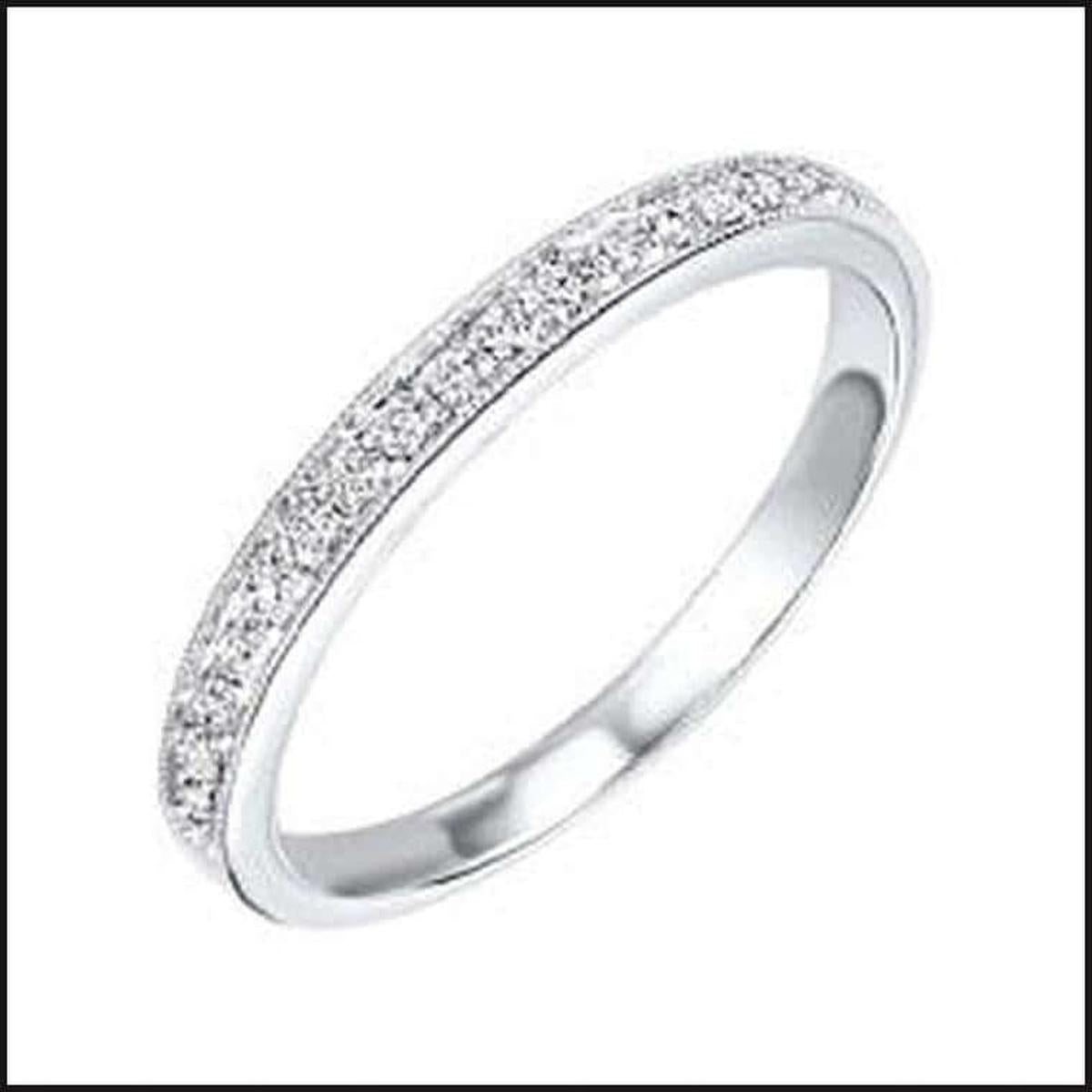 10k White Gold Diamond Band-Ring-That Guy's Secret