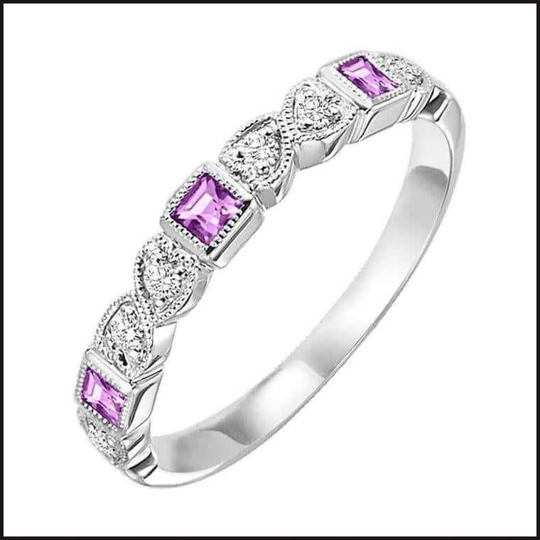 10k White Gold Diamond and Gemstone Ring-Ring-That Guy's Secret