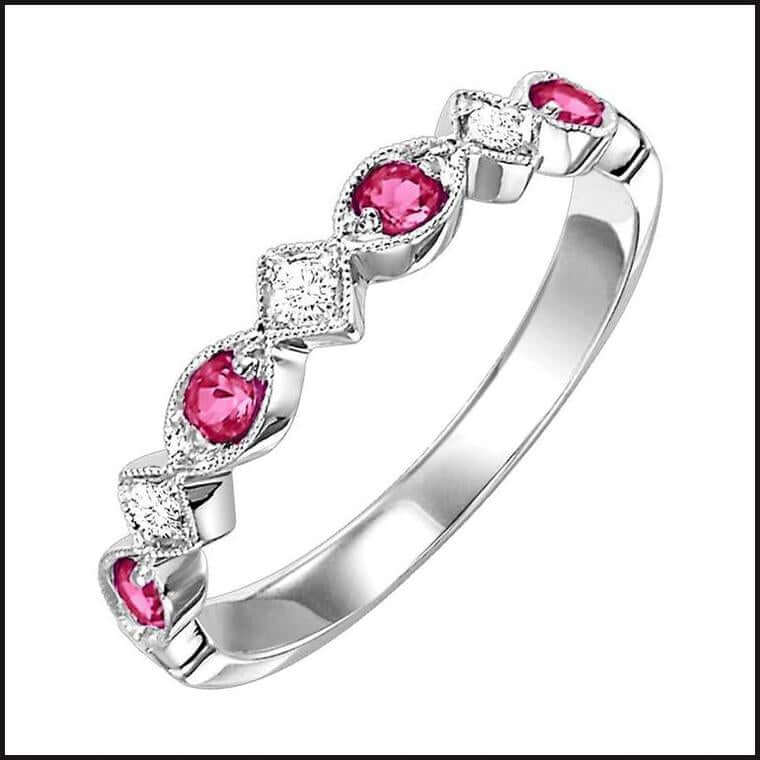 10k White Gold Diamond and Gemstone Ring-Ring-That Guy's Secret