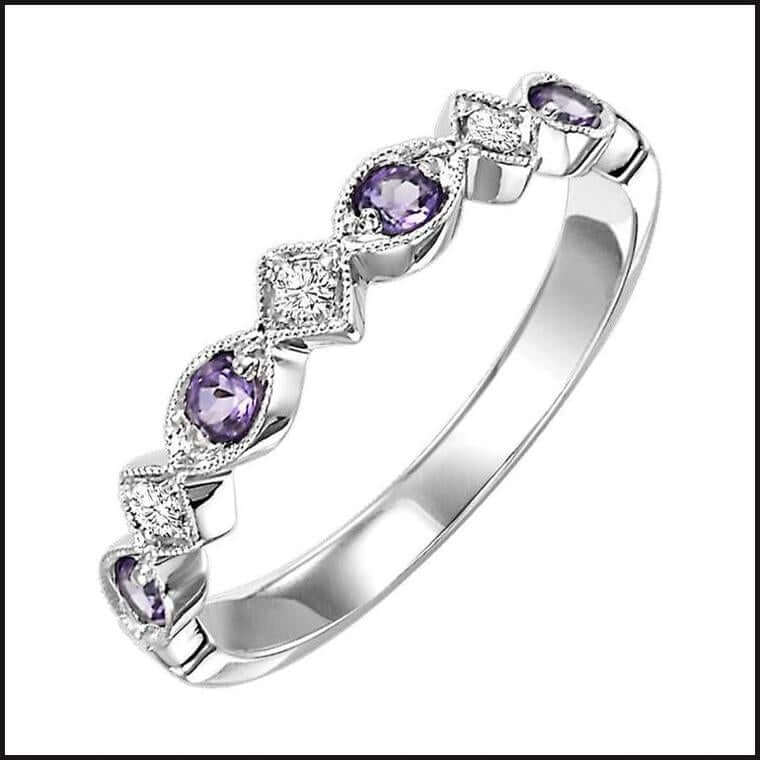 10k White Gold Diamond and Gemstone Ring-Ring-That Guy's Secret