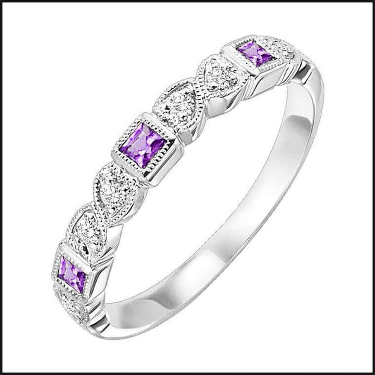 10k White Gold Diamond and Gemstone Ring-Ring-That Guy's Secret