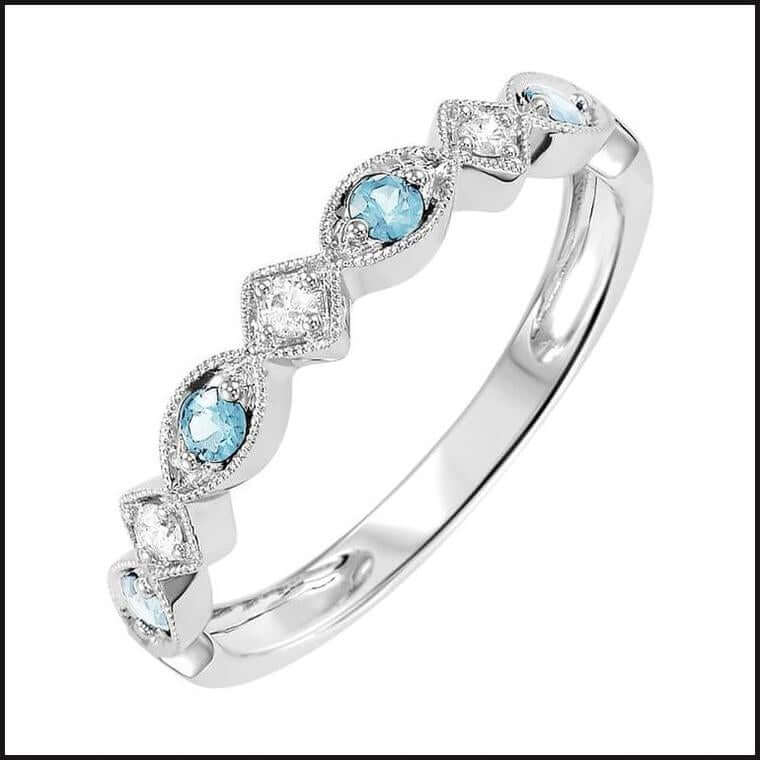 10k White Gold Diamond and Gemstone Ring-Ring-That Guy's Secret