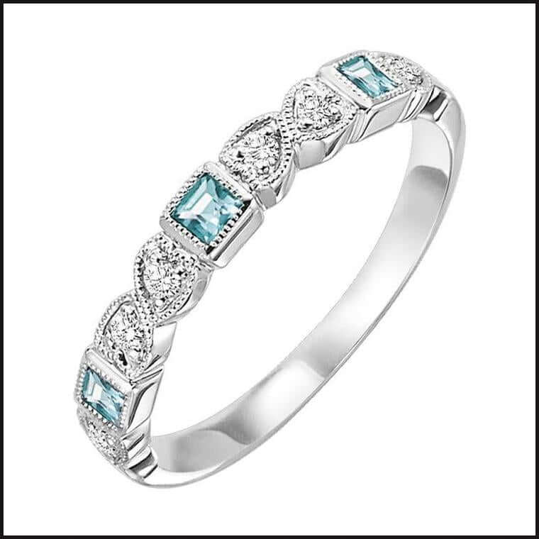 10k White Gold Diamond and Gemstone Ring-Ring-That Guy's Secret