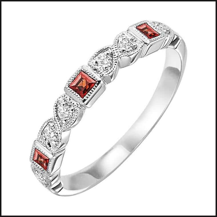 10k White Gold Diamond and Gemstone Ring-Ring-That Guy's Secret