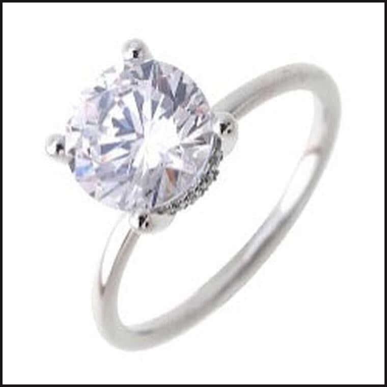 14K White Gold Diamond 1 /12 ctw Semi Mount For 2 ctw Round Center-Ring-That Guy's Secret