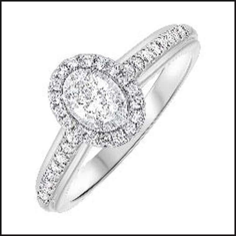 14K White Gold Diamond 1/2 ctw Halo Ring-Ring-That Guy's Secret