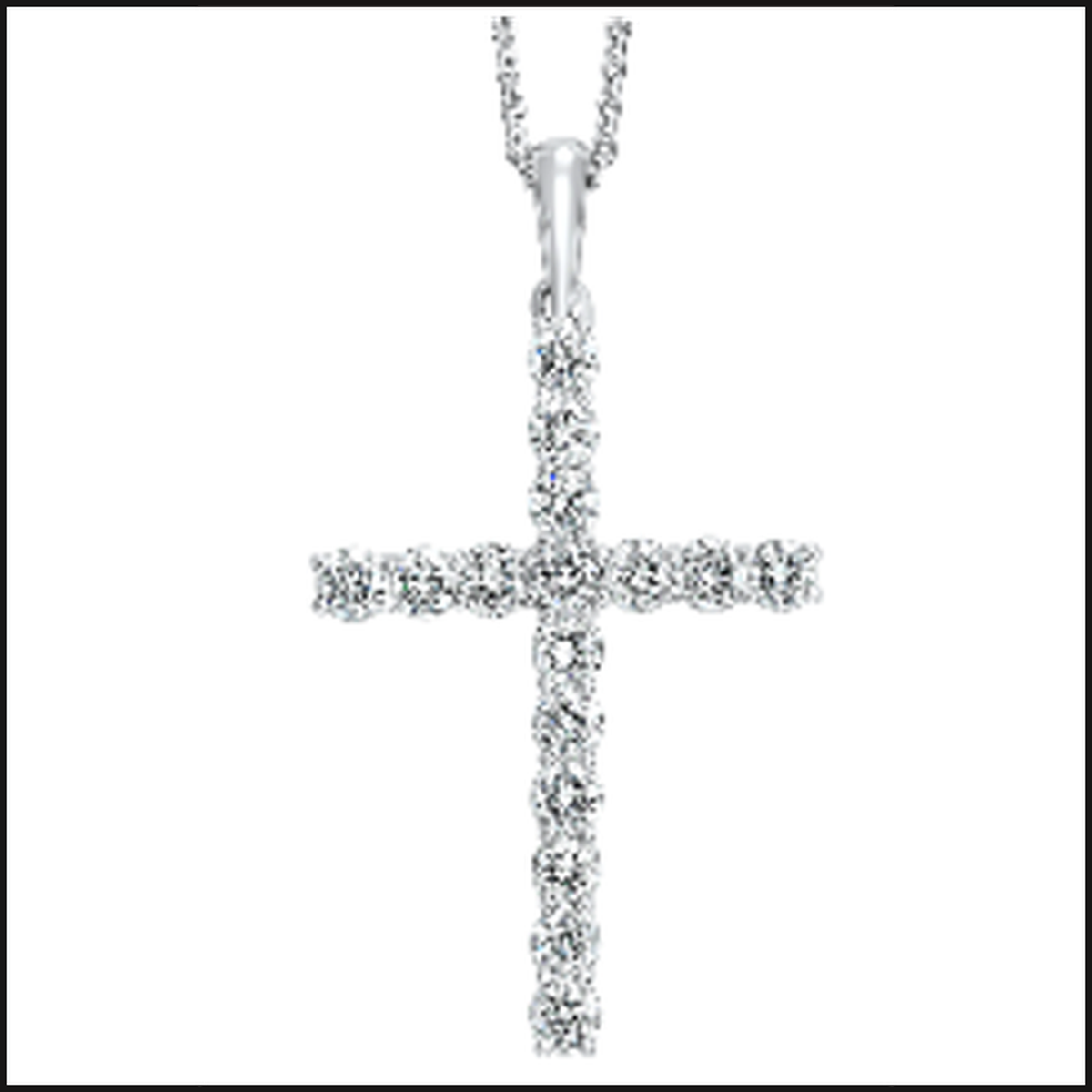 14K White Gold Lab Grown Cross Pendant 1/2ctw-Necklace-That Guy's Secret