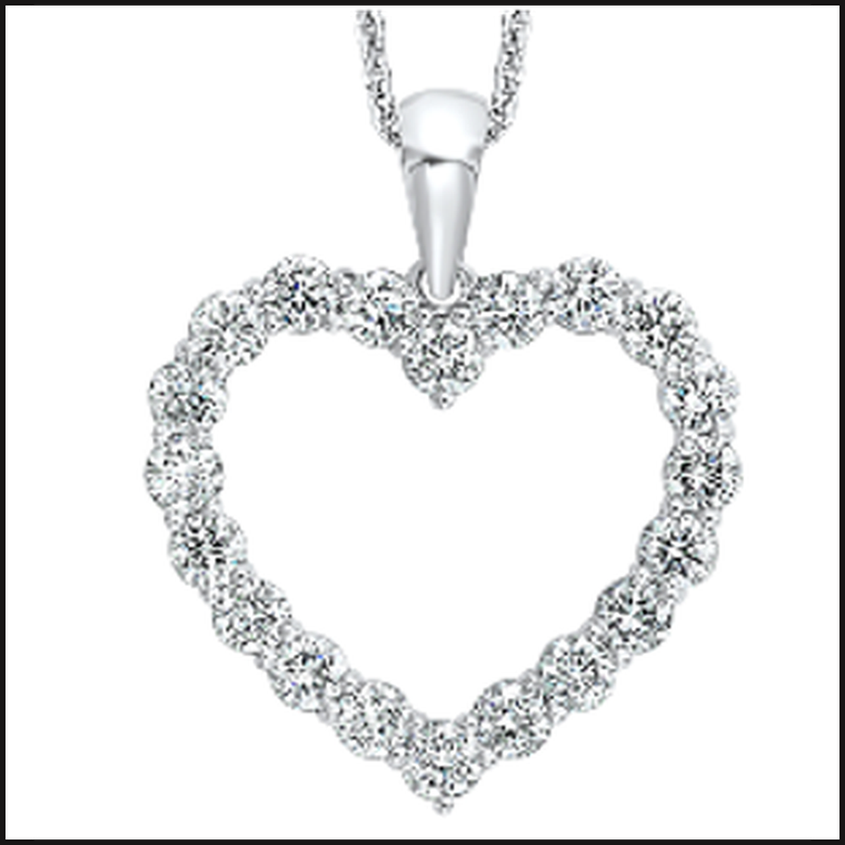 14K White Gold Lab Grown Heart Pendant 1/2ctw-Necklace-That Guy's Secret