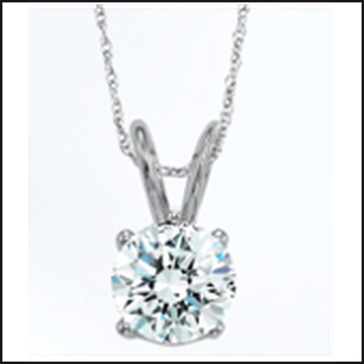 14K White Gold Lab Grown Solitaire Pendant 2ctw-Necklace-That Guy's Secret
