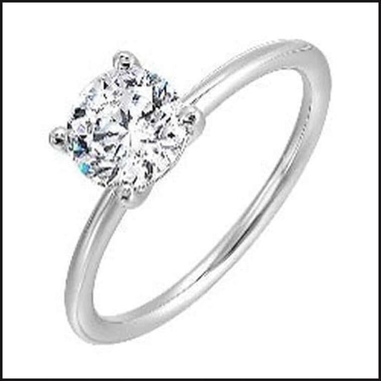 14K White Gold Semi Mount For 1 ctw Round Center-Ring-That Guy's Secret