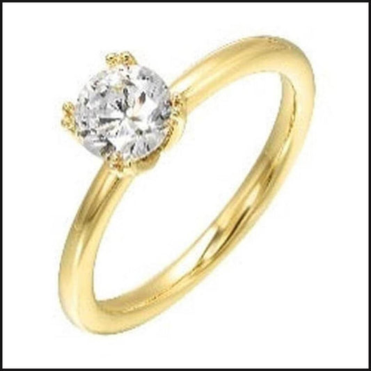 14K Yellow Gold Semi Mount For 2 ctw Round Center-Ring-That Guy's Secret