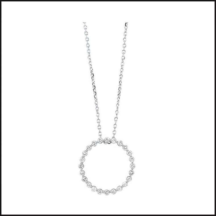 14k White Gold 1/4 ctw Diamond Circle Pendant-necklace-That Guy's Secret