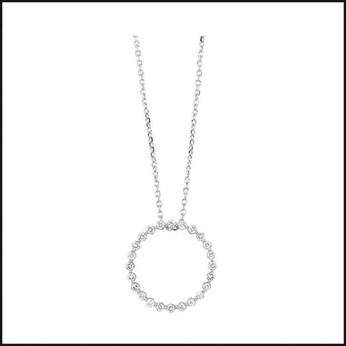 14k White Gold 1/4 ctw Diamond Circle Pendant-necklace-That Guy's Secret
