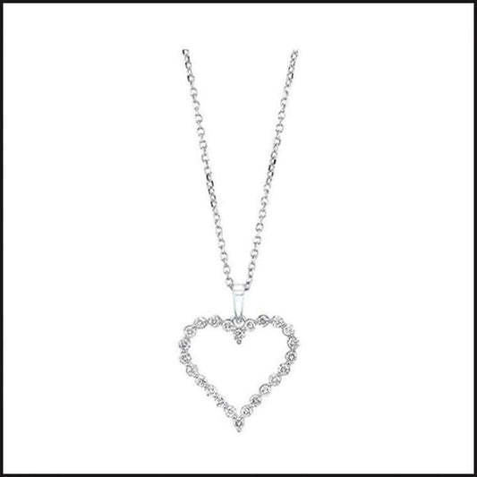 14k White Gold 1/4 ctw Diamond Heart Pendant-necklace-That Guy's Secret