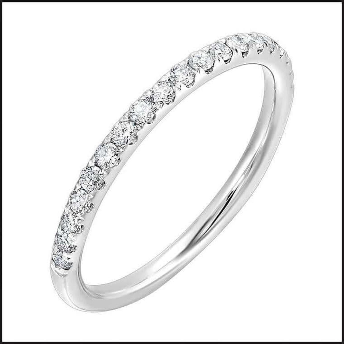 14k White Gold 1/4 ctw Round Diamond Band-Ring-That Guy's Secret