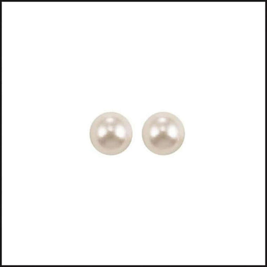 14k White Gold AAA Pearl Stud Earrings-Earrings-That Guy's Secret