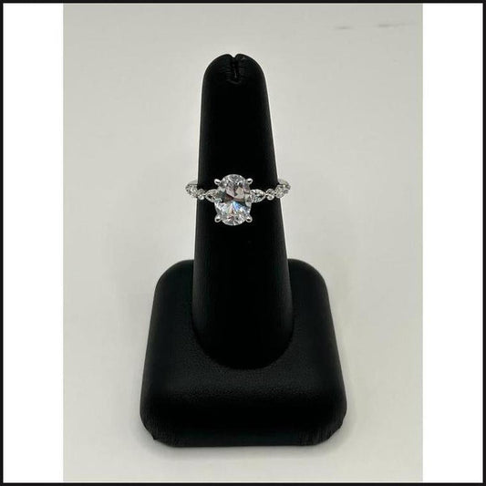 14k White Gold Lab Grown 1/2ctw Semi Mount Wedding Ring for 2ct Oval Center-Ring-That Guy's Secret