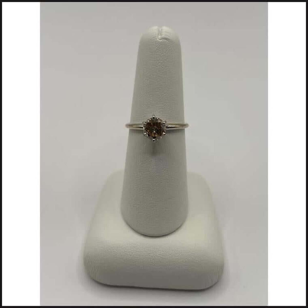 14kw 1.0ctw chocolate diamond solitaire engagment ring-Ring-That Guy's Secret