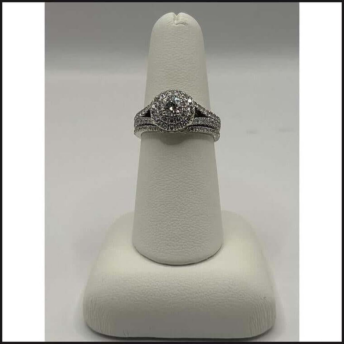 14kw diamond double halo split shank soldered bridal set-Ring-That Guy's Secret