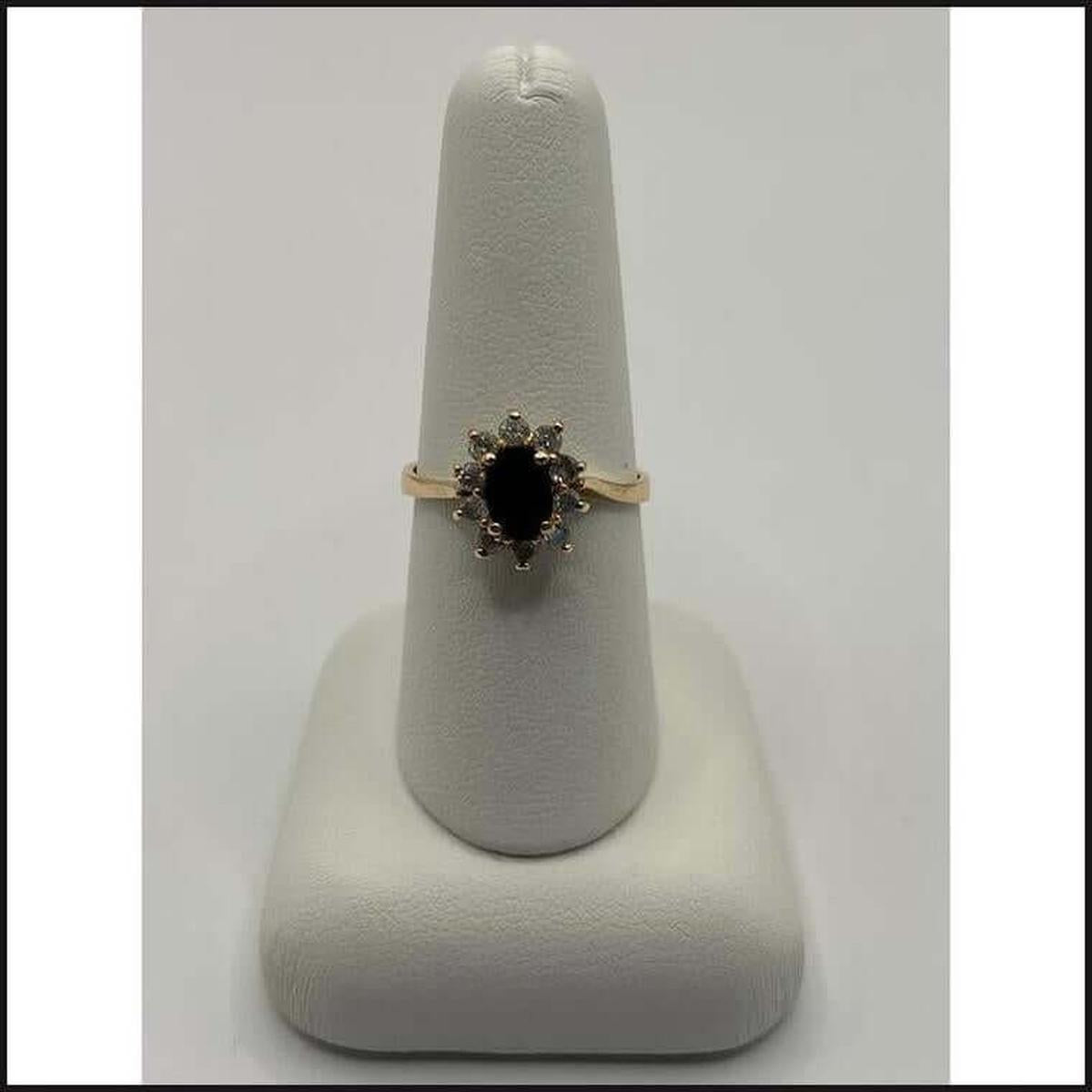 14ky oval sapphire diamond halo ring-Ring-That Guy's Secret