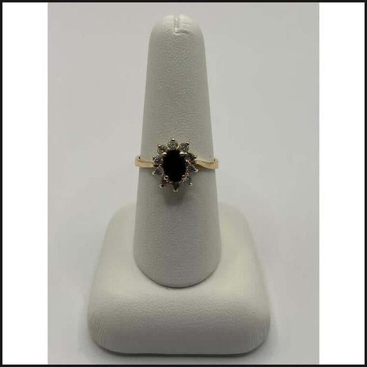 14ky oval sapphire diamond halo ring-Ring-That Guy's Secret