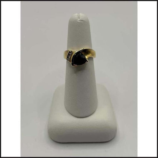 14ky trillian cut black onyx diamond accent ring 4.4g-Ring-That Guy's Secret