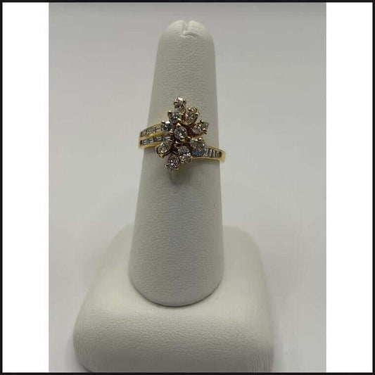 18ky Diamond Cocktail Ring sz 7.0-Ring-That Guy's Secret