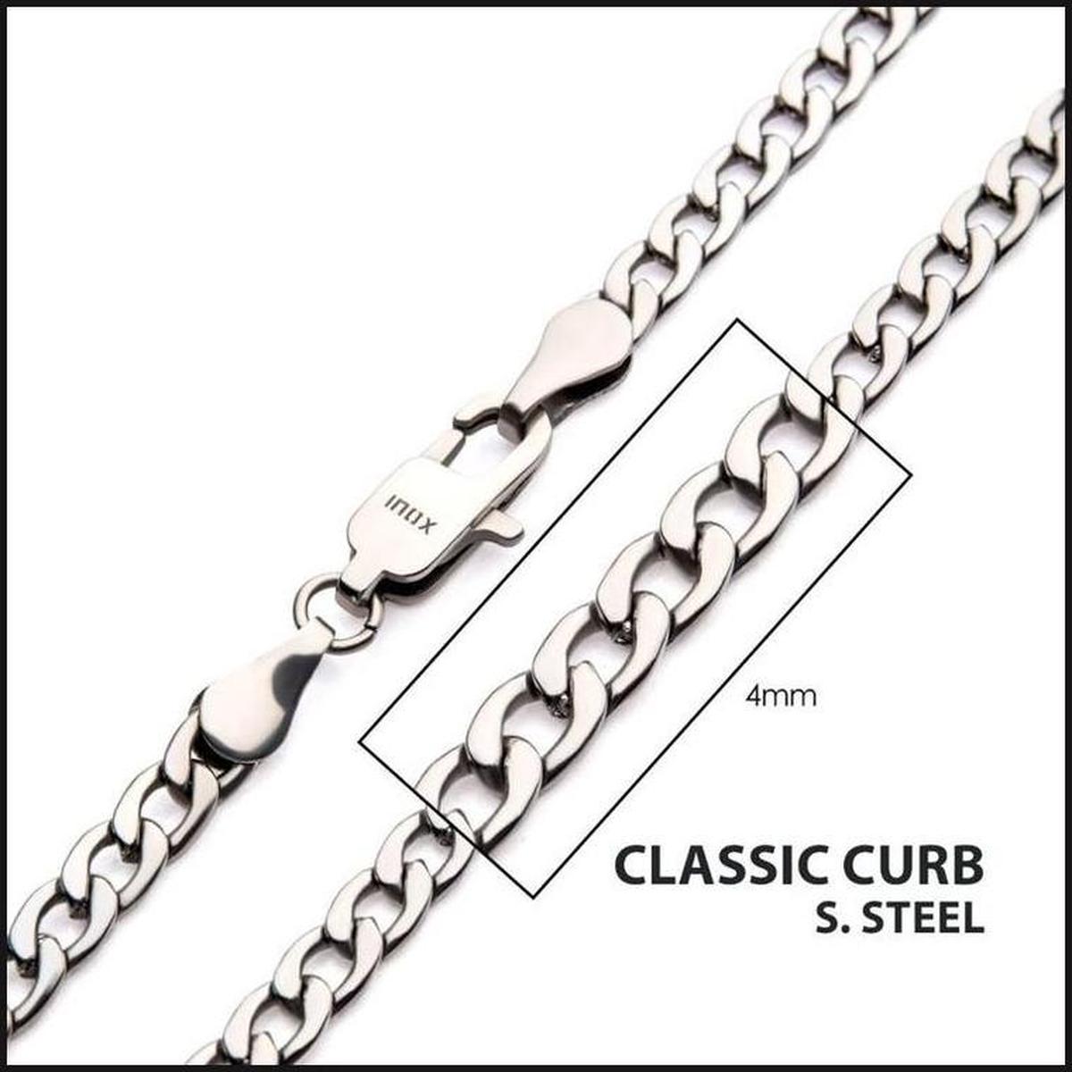 4mm Steel Classic Curb Chain Necklace-That Guy's Secret