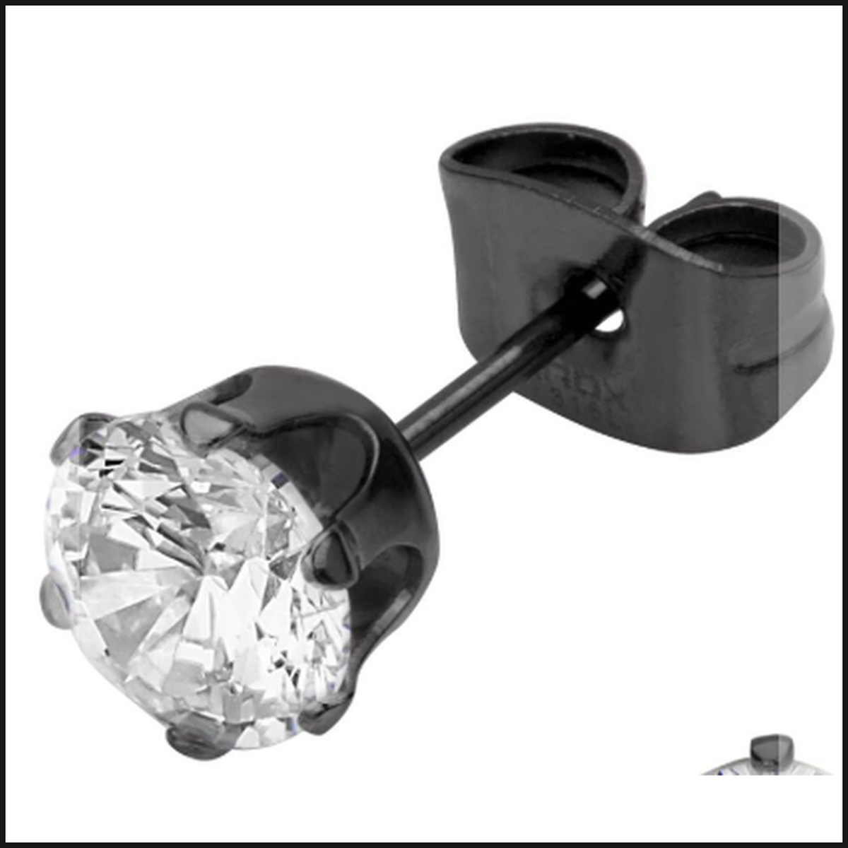 BLACK Gold Ion Plated Prong ClEarrings Cubic Zurconia Studs 8 MM-bracelet-That Guy's Secret