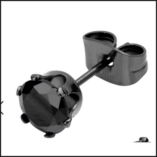 BLACK W BLACK Cubic Zurconia Studs 8 MM-bracelet-That Guy's Secret