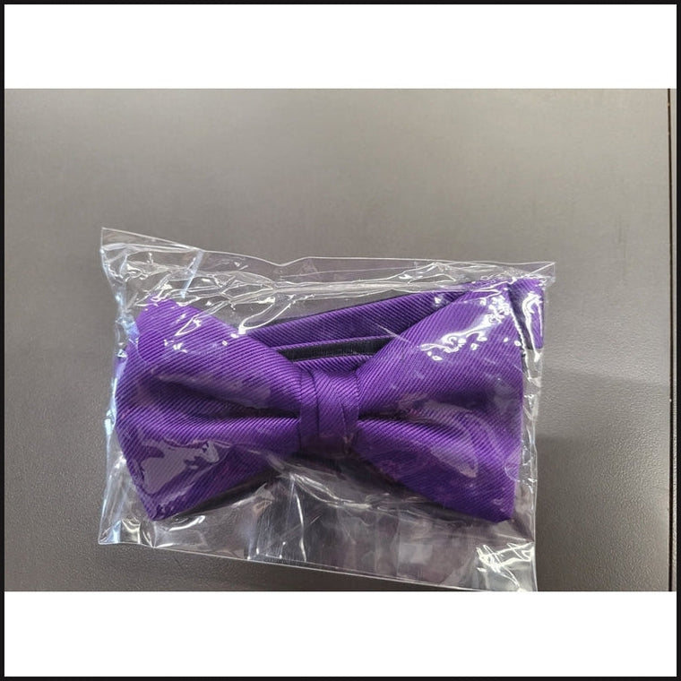 Barcelona Solid Bowtie and Pocket Square Set-Bow Tie-That Guy's Secret