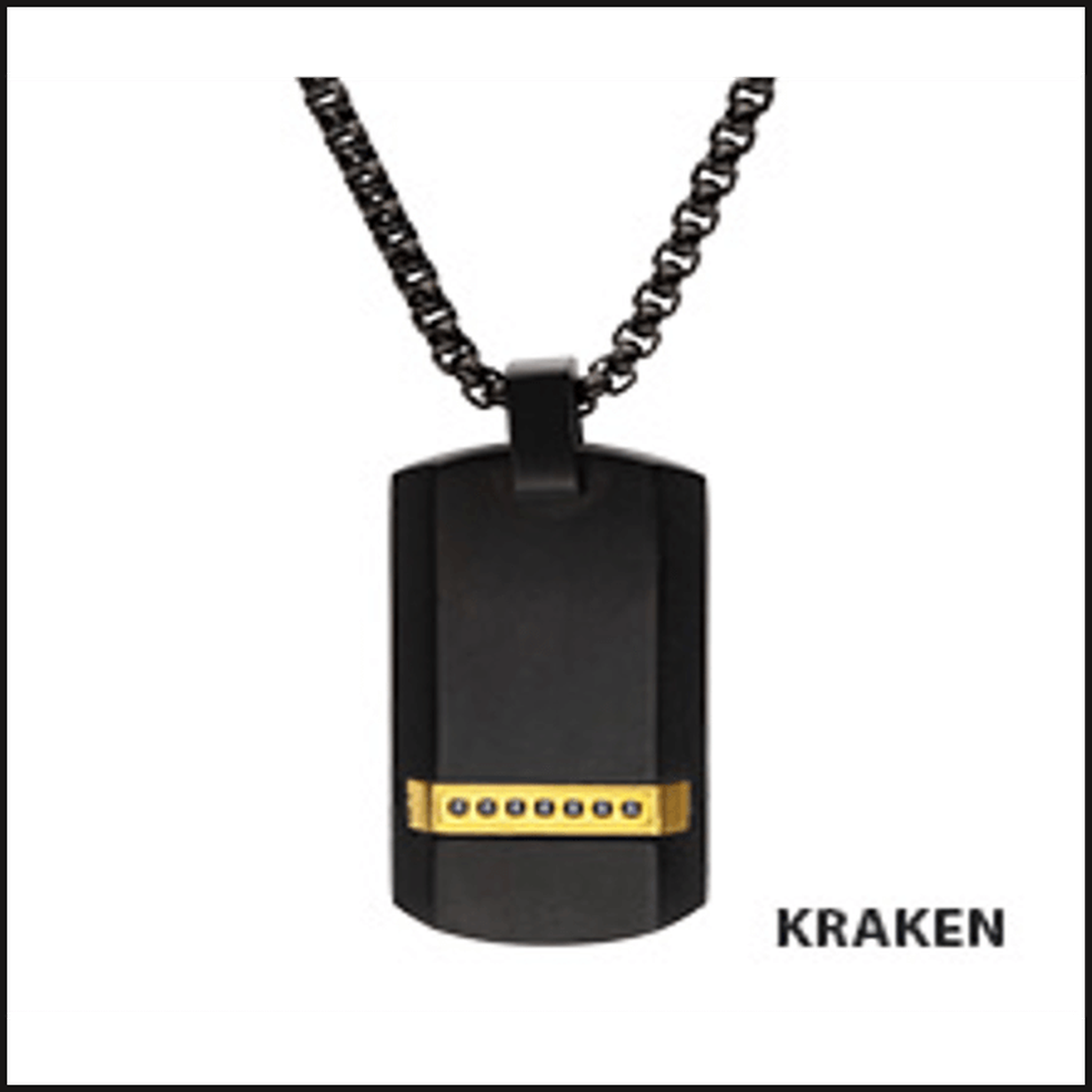 Black Dogtag Black Sapphire 1.3 MM X 7 Chain24-necklace-That Guy's Secret