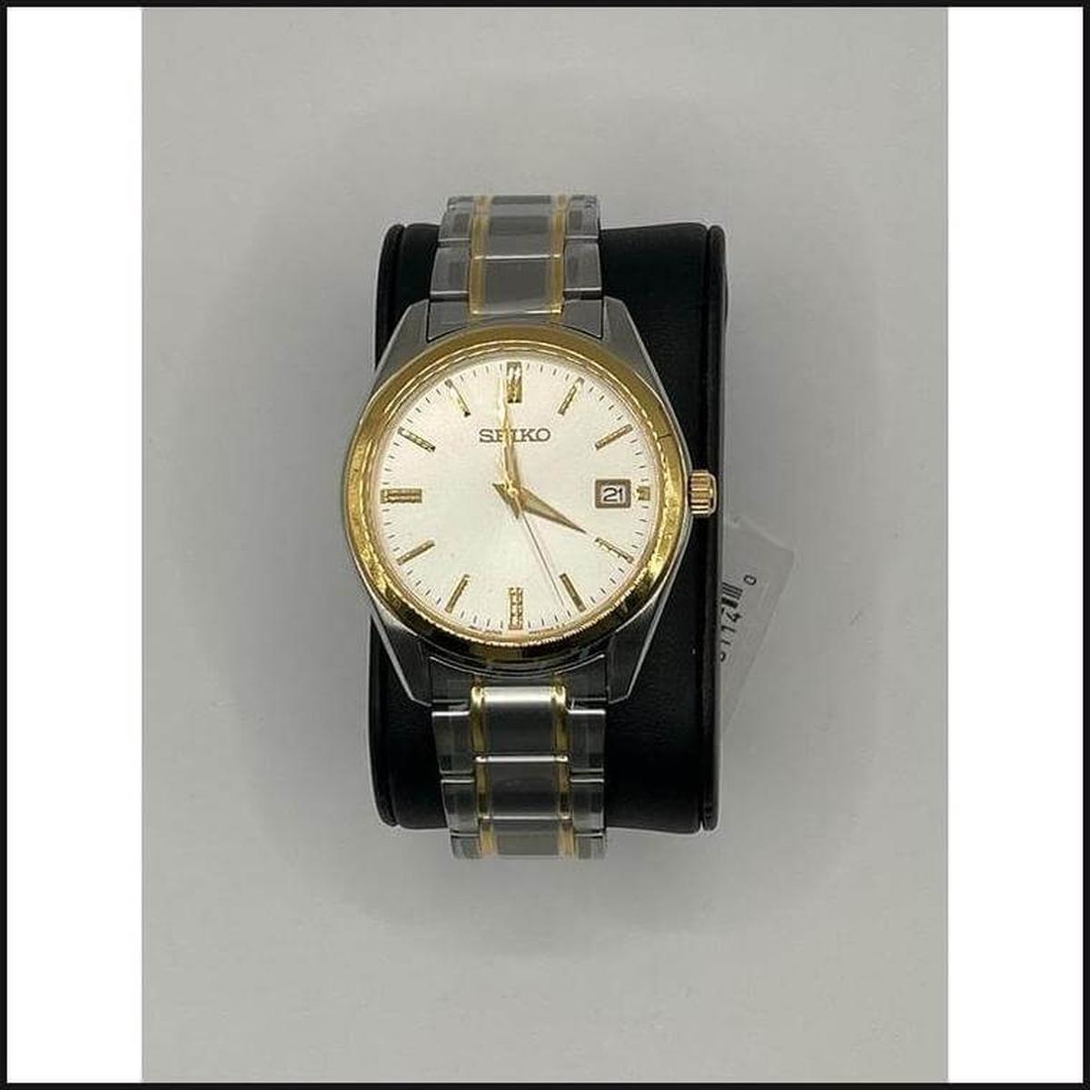 Gents two tone with white & gold dial watch-Watch-That Guy's Secret