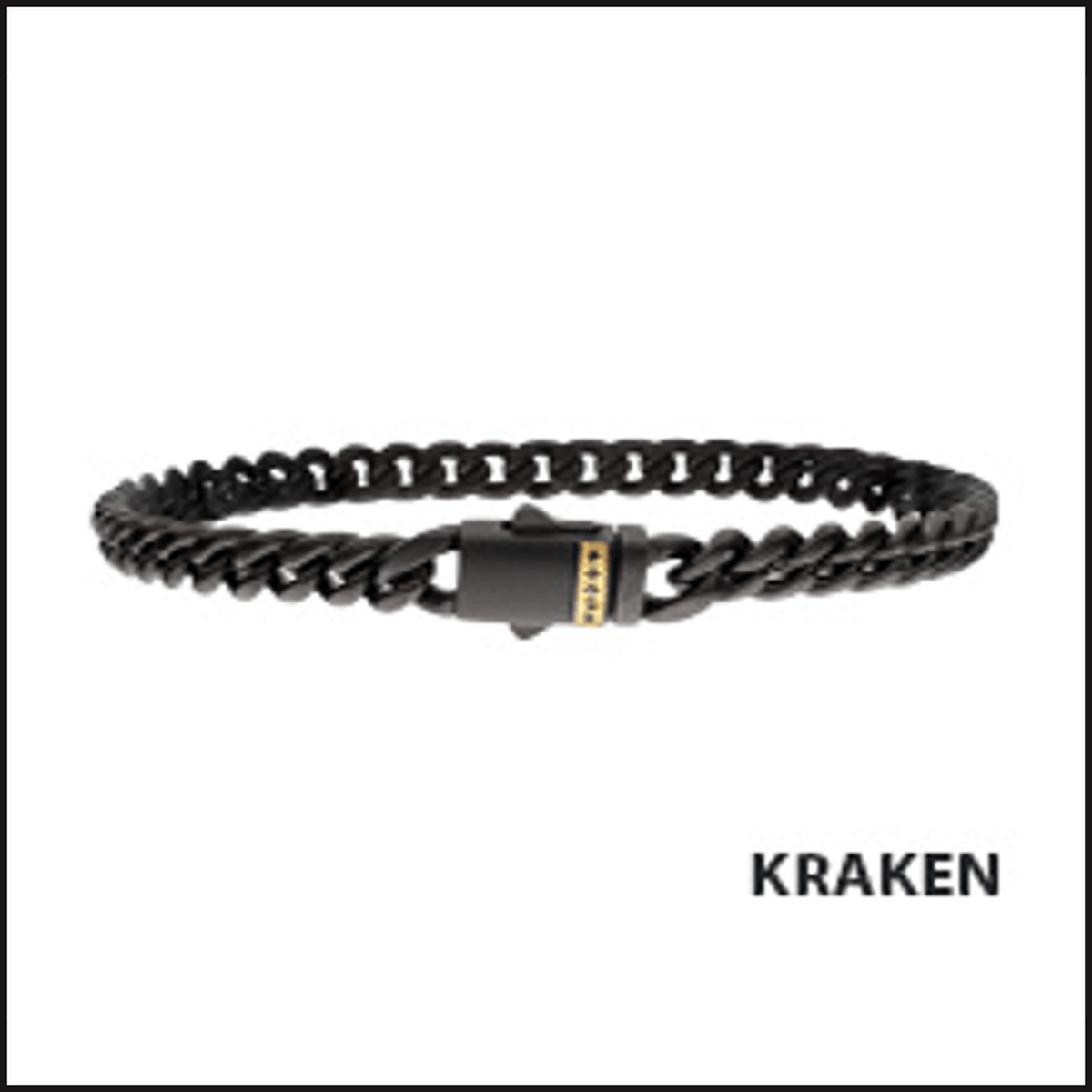 Gold Ion Plated Black Cuban Chain Black Sapphire 8X 8.5-bracelet-That Guy's Secret