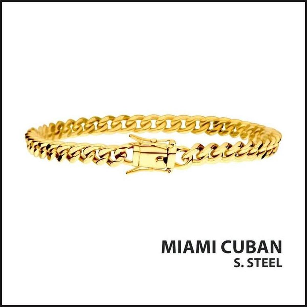 Gold Plated Miami Cuban Chain 6 MM X 8 Inches-bracelet-That Guy's Secret