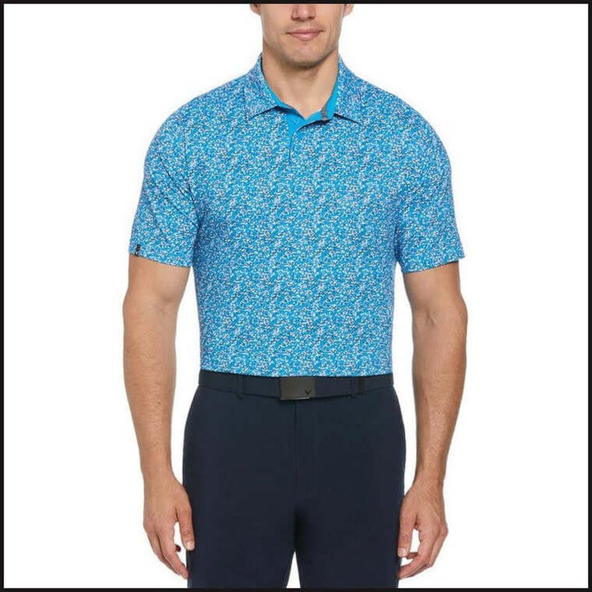 Hexagon Confetti Print Golf Polo-Polo Shirt-That Guy's Secret