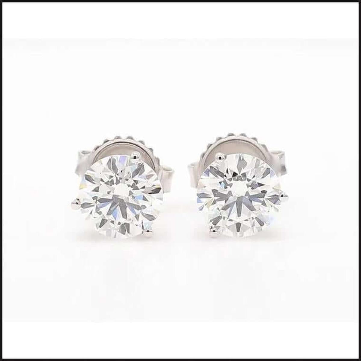 Joseph Asher Candlelight Diamond Stud Earrings Set in 14 Karat White Gold-Earrings-That Guy's Secret