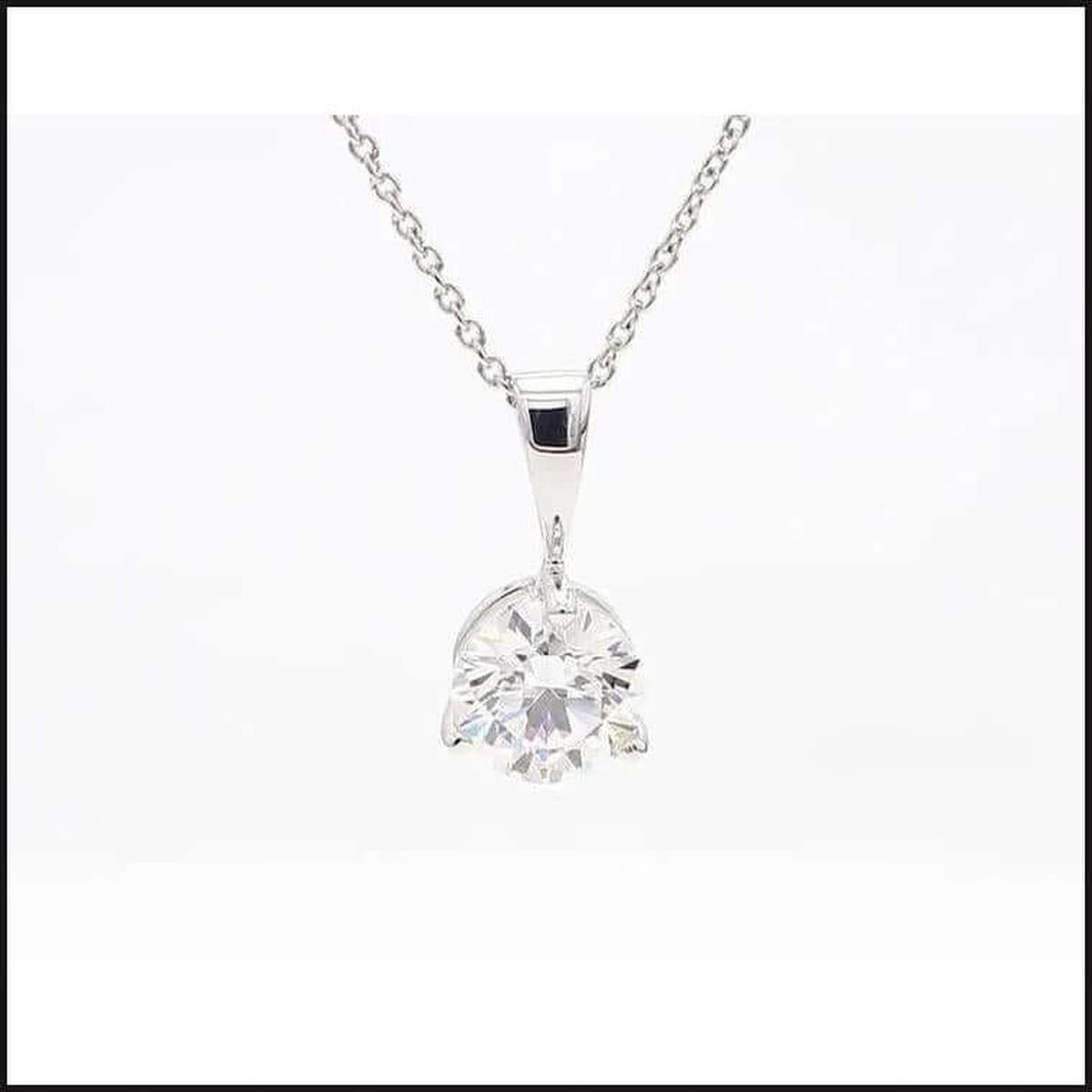 Joseph Asher Starlight Diamond Solitaire Pendant Set in 14 Karat White Gold-necklace-That Guy's Secret