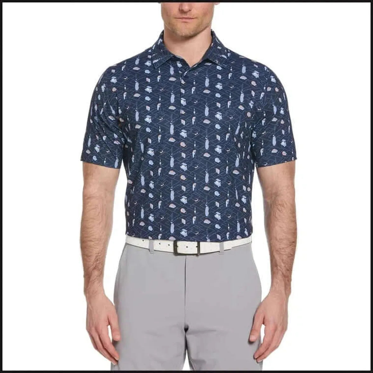Men's Golf Essentials Print Polo-Polo Shirt-That Guy's Secret