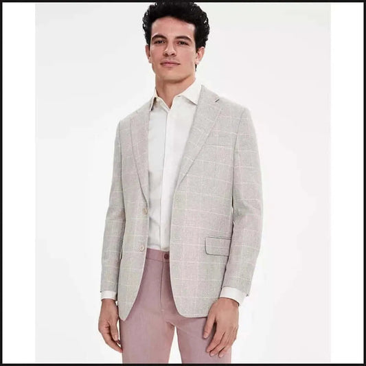 Men's Modern-Fit Windowpane Sport Coat-Sport Coat-That Guy's Secret