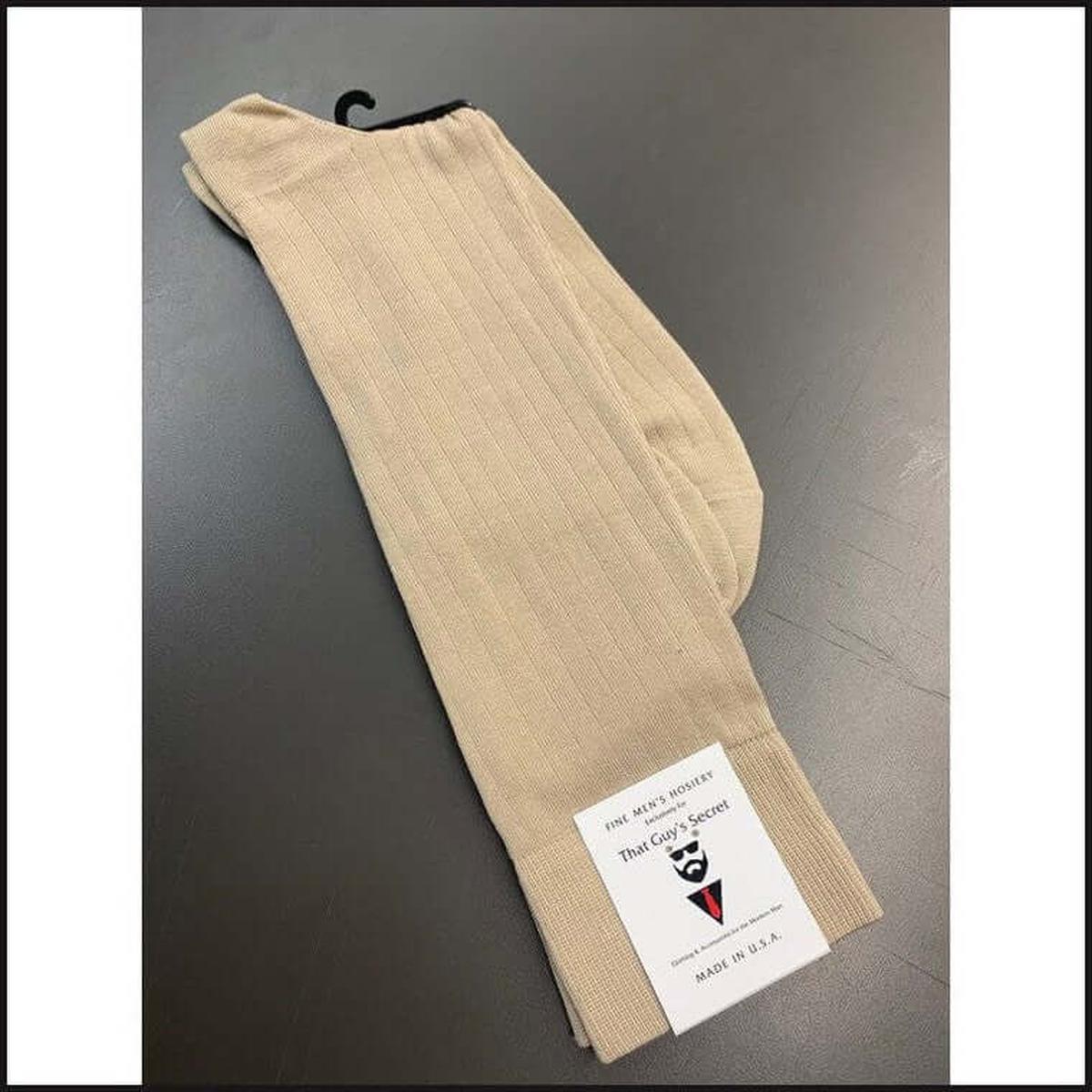 Mercerized Cotton Ribbed Linked Toe Dress Socks-Socks-That Guy's Secret