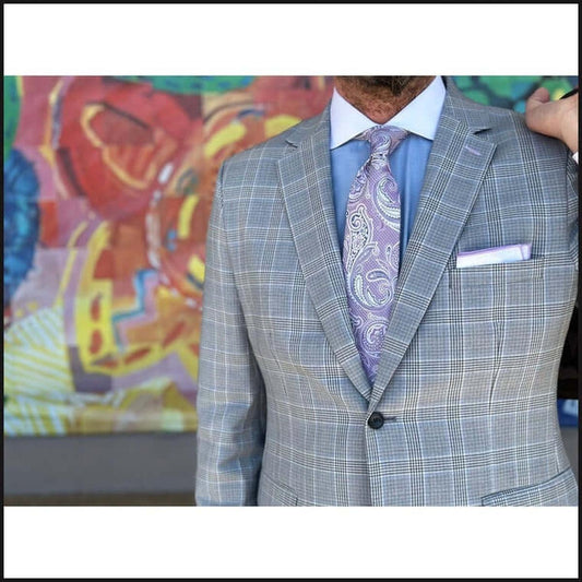 Powder Blue Stacked Plaid Suit - That Guy's Secret