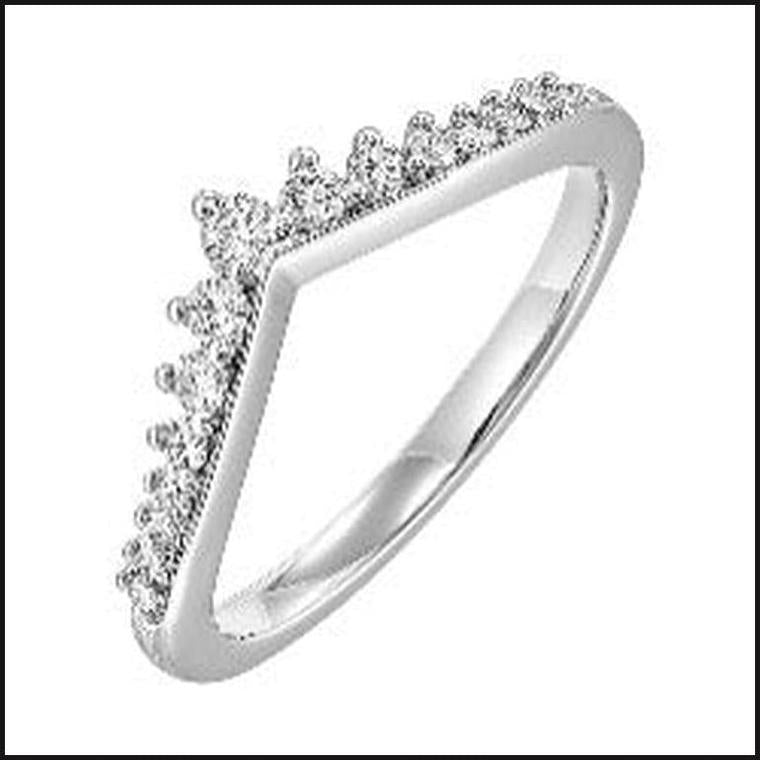 14K White Gold Diamond 1/4 ctw Prong set Band