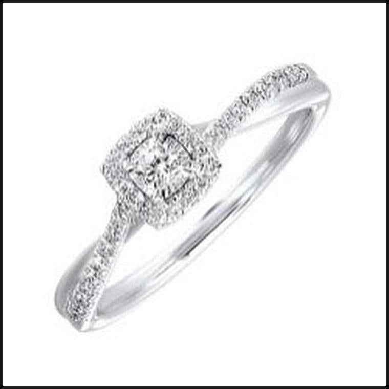 14K White Gold Diamond 1/4 ctw Round Ring