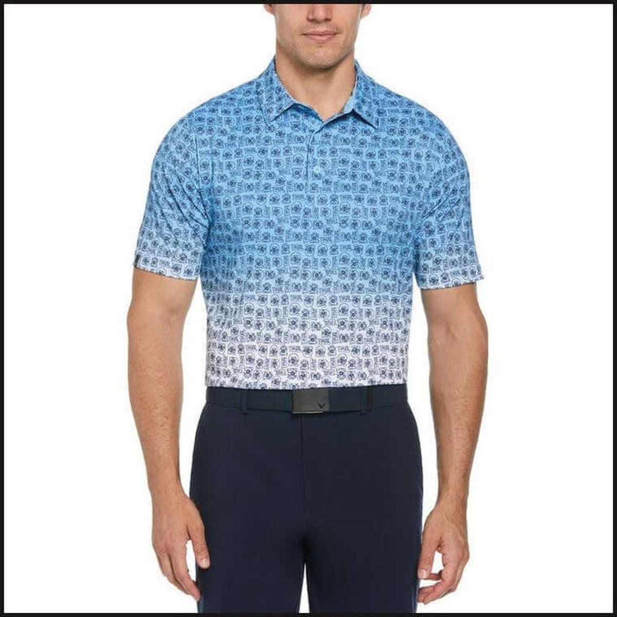 Retro Tech Ombre Print Golf Polo-Polo Shirt-That Guy's Secret