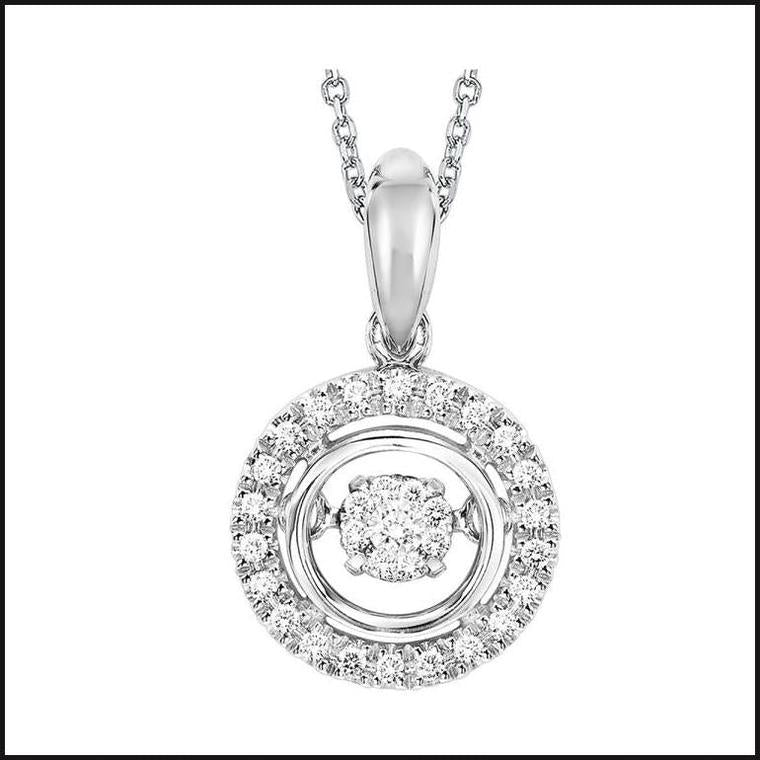 Silver 1/10 ctw Diamond Circle Pendant-necklace-That Guy's Secret
