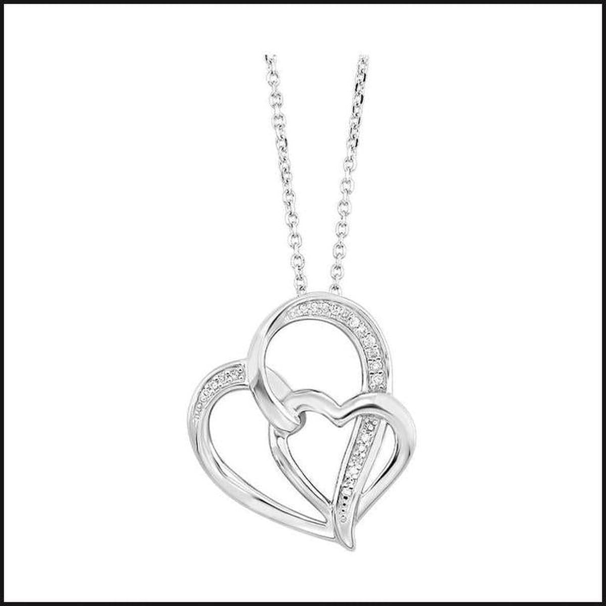 Silver 1/20 ctw Diamond Multi Heart Pendant-necklace-That Guy's Secret