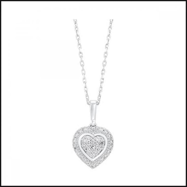 Silver 1/5 ctw Heart 1-Diamond Pendant-necklace-That Guy's Secret