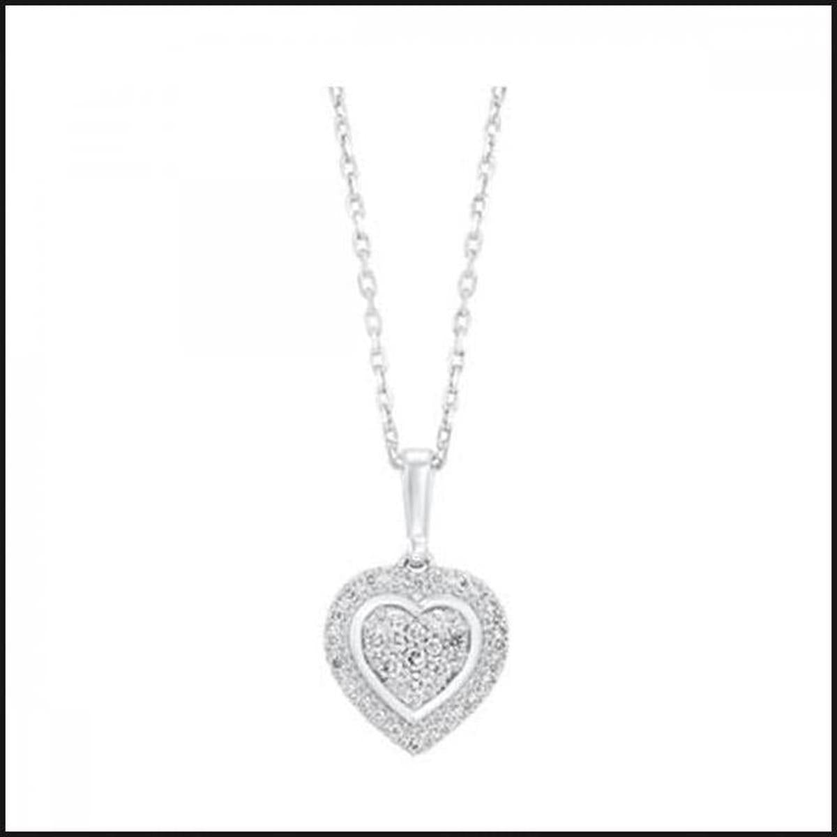Silver 1/5 ctw Heart 1-Diamond Pendant-necklace-That Guy's Secret